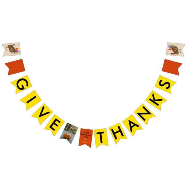 Thanksgiving Turkey Pumpkin Bunting Banner (All)