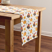 Thanksgiving Turkey Pumpkin Table Runner
