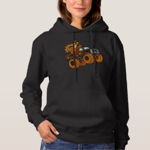 Thanksgiving Turkey Riding Monster Truck Boys Kids Hoodie
