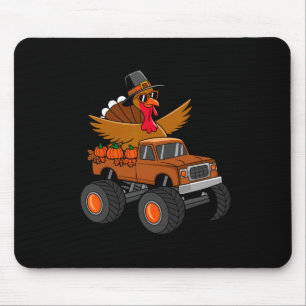 Thanksgiving Turkey Riding Monster Truck  Mouse Pad