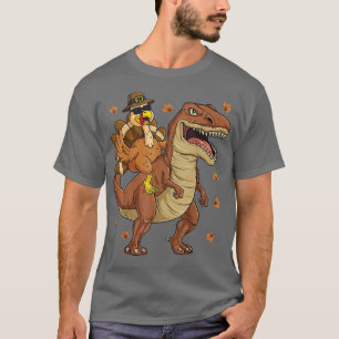 Thanksgiving Turkey Riding T Rex Dinosaur Toddler  T-Shirt