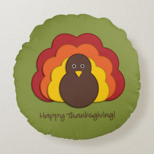 Thanksgiving turkey round cushion