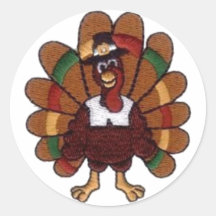 Thanksgiving Turkey Round Stickers