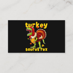 Thanksgiving Turkey Saurus T Rex Pilgrim Dinosaur  Business Card