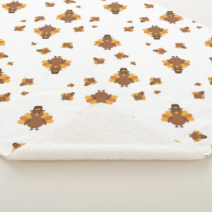 Thanksgiving Turkey Sherpa Blanket