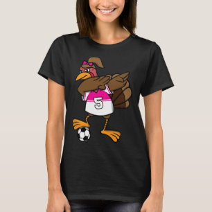 Thanksgiving Turkey Shirt For Girls Soccer Dab Dab