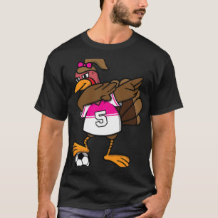 Thanksgiving Turkey Shirt For Girls Soccer Dab Dab