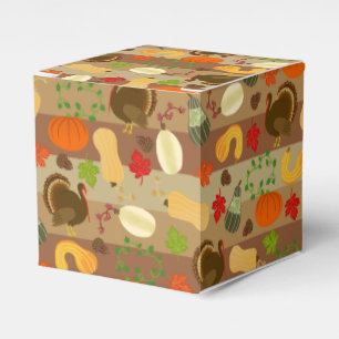 Thanksgiving Turkey Squash Autumn Harvest Pattern Favour Box