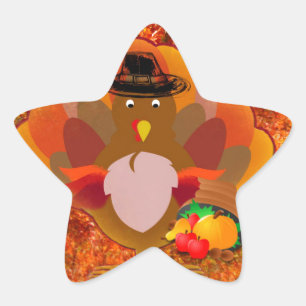 thanksgiving turkey star sticker