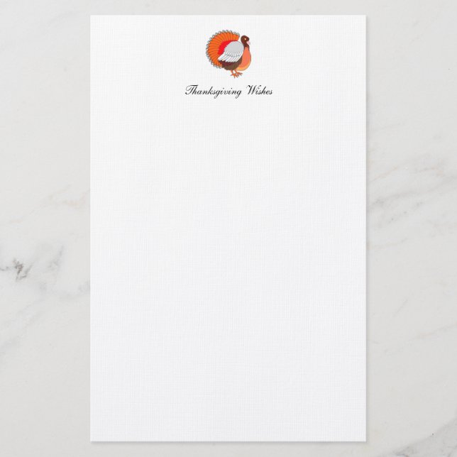 Thanksgiving Turkey Stationery (Front)