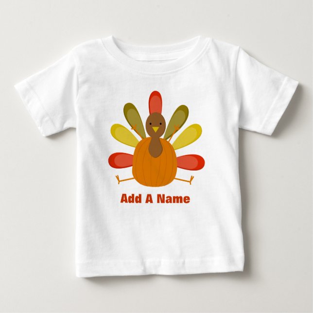 Thanksgiving Turkey Tee Shirt For Baby (Front)