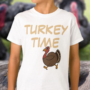 Thanksgiving Turkey Time Custom Funny Kids T-Shirt