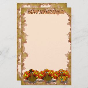 Thanksgiving Turkey Trio Stationery