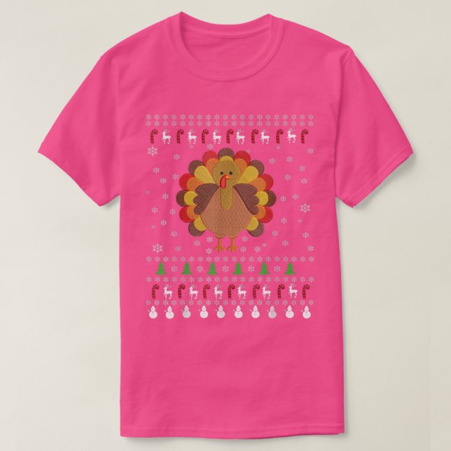 Thanksgiving Turkey Ugly Christmas Sweater Style  (Design Front)