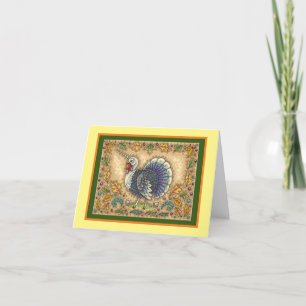 THANKSGIVING TURKEY UNICORN, WHIMSICAL FANTASY CARD