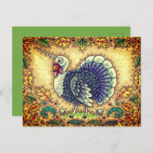 THANKSGIVING TURKEY UNICORN, WHIMSICAL FANTASY,   