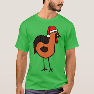 Thanksgiving Turkey Wearing a Santa Hat for Christ T-Shirt