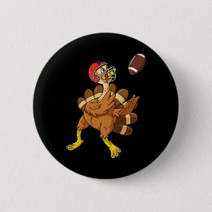 Thanksgiving Turkey Wide Receiver Football Boys Ki 6 Cm Round Badge