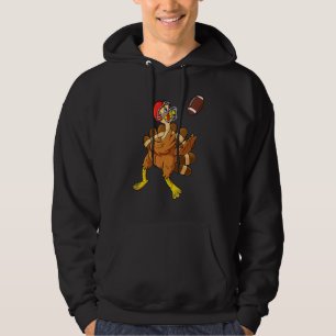 Thanksgiving Turkey Wide Receiver Football Boys Ki Hoodie