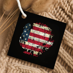 Thanksgiving Turkey With American Flag Favour Tags