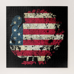 Thanksgiving Turkey With American Flag Jigsaw Puzzle