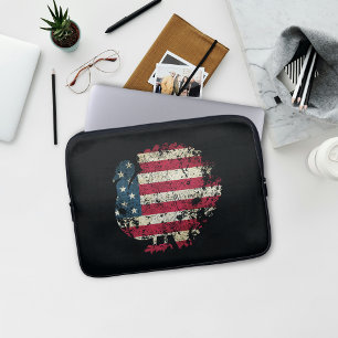 Thanksgiving Turkey With American Flag Laptop Sleeve