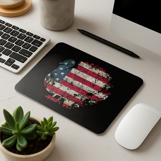 Thanksgiving Turkey With American Flag Mouse Pad (Creator Uploaded)
