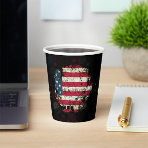 Thanksgiving Turkey With American Flag Paper Cups