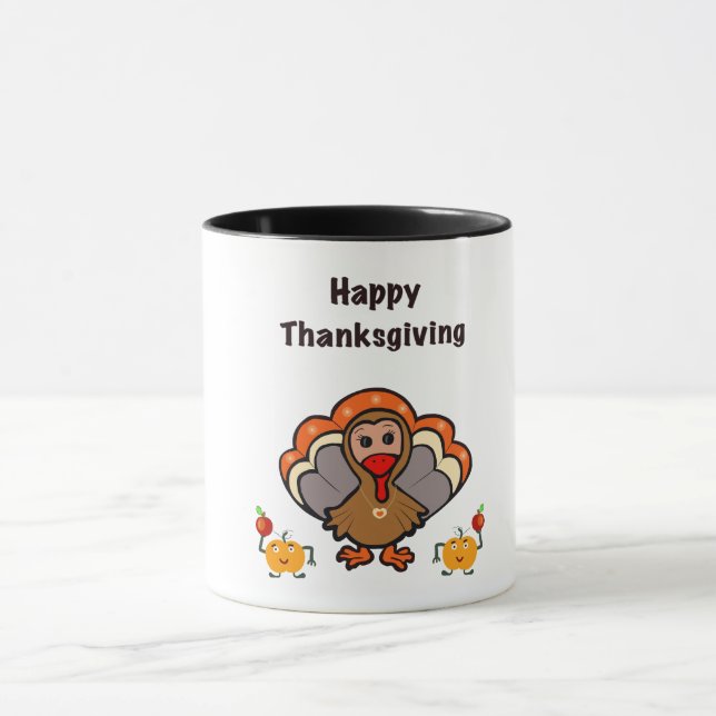 Thanksgiving turkey with friends mug (Center)
