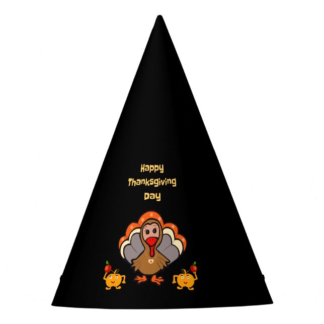 Thanksgiving turkey with friends party hat (Front)