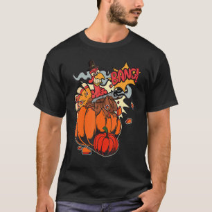 Thanksgiving Turkey With Pumpkin Shotgun T-Shirt