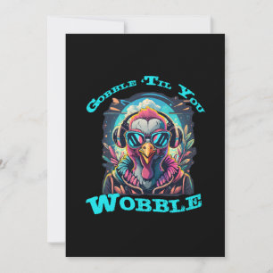 Thanksgiving Turkey Wobble Holiday Card