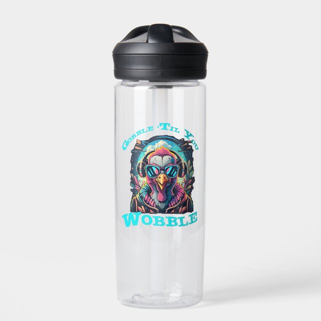 Thanksgiving Turkey Wobble Water Bottle (Front)
