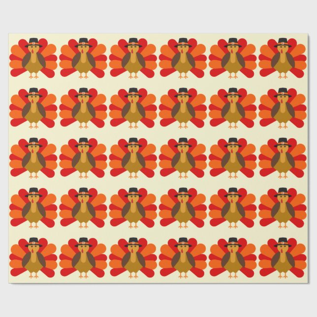 Thanksgiving Turkey Wrapping Paper (Flat)
