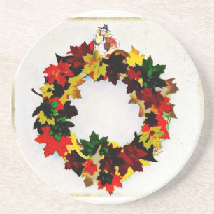 Thanksgiving Turkey Wreath Coaster