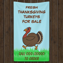 Thanksgiving Turkeys For Sale Business Banner