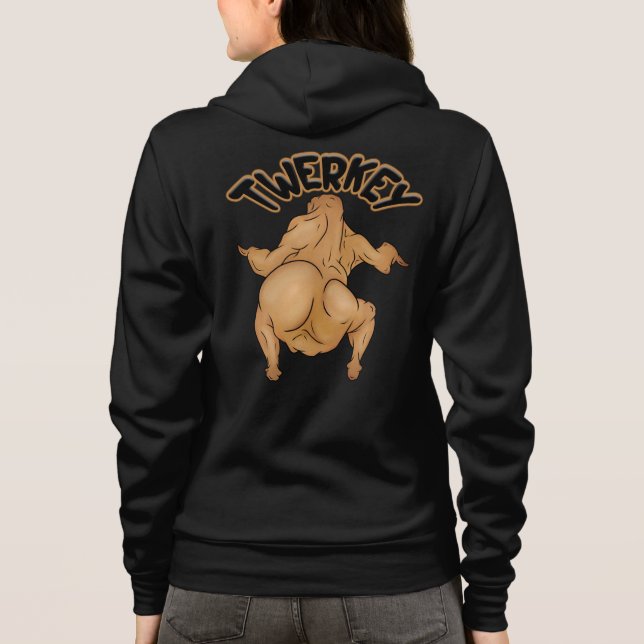 Thanksgiving Twerkey Adult Full-Zip Hoodie (Back)