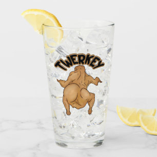 Thanksgiving Twerkey Glass Cup