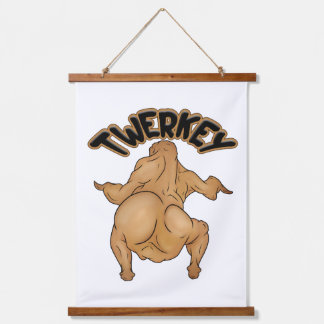 Thanksgiving Twerkey Wood Topped Wall Tapestry