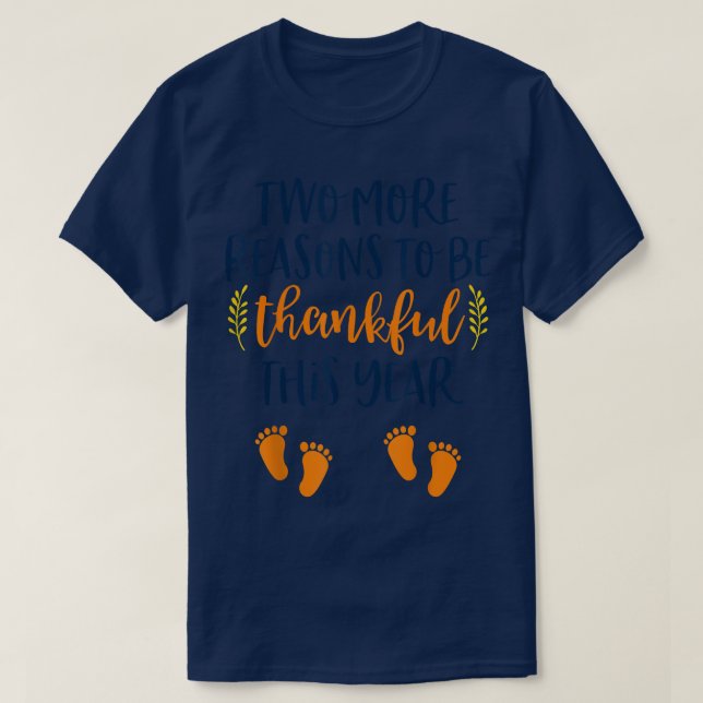 Thanksgiving Twin Pregnancy Announcement  Baby Rev T-Shirt (Design Front)