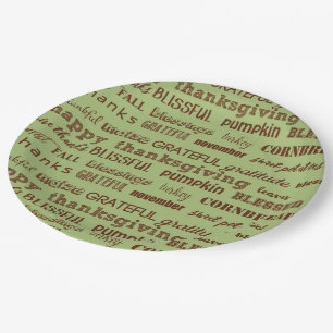 Thanksgiving Typography Paper Plate