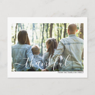 Thanksgiving Typography Photo Personalised Postcard