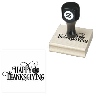 Thanksgiving Typography Rubber Stamp