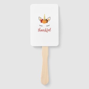 Thanksgiving Unicorn Family Outfit  Hand Fan
