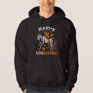 Thanksgiving Unicorn Turkey Day Unicorn Boys Girls Hoodie