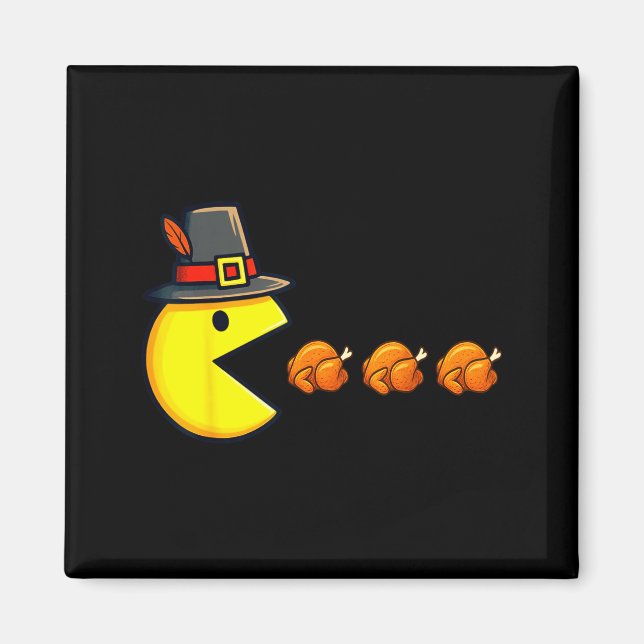 Thanksgiving Video Game Eating Turkey Gamer Men Wo Magnet (Front)