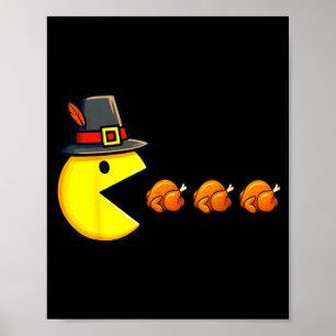 Thanksgiving Video Game Eating Turkey Gamer Men Wo Poster