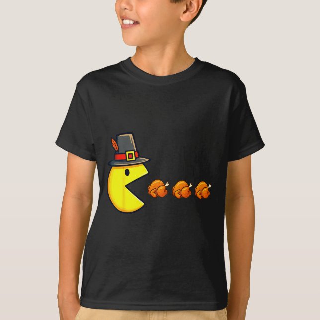 Thanksgiving Video Game Eating Turkey Gamer Men Wo T-Shirt (Front)