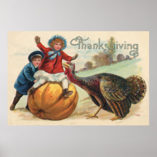 Thanksgiving Vintage Card Poster
