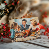 Thanksgiving Vintage Turkey Family Dinner